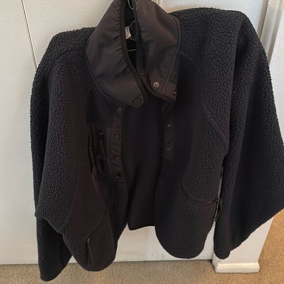 Free people black Sherpa fleece small - Picture 1 of 5